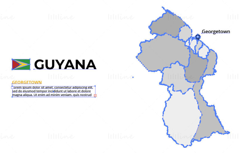 Guyana map vector