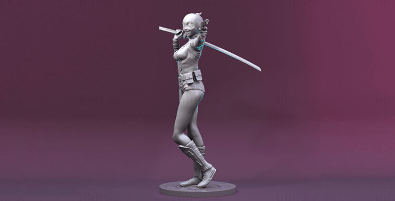 A Gwenpool Marvel 3D-s modell nyomtatásra készen