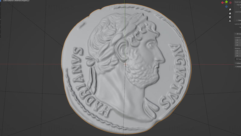 HADRIANVS AVGVSTVS coin 3d print model