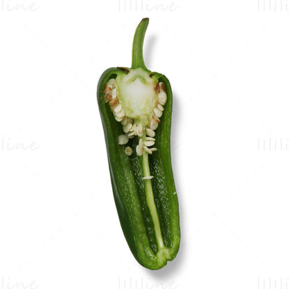 Half green bell pepper png