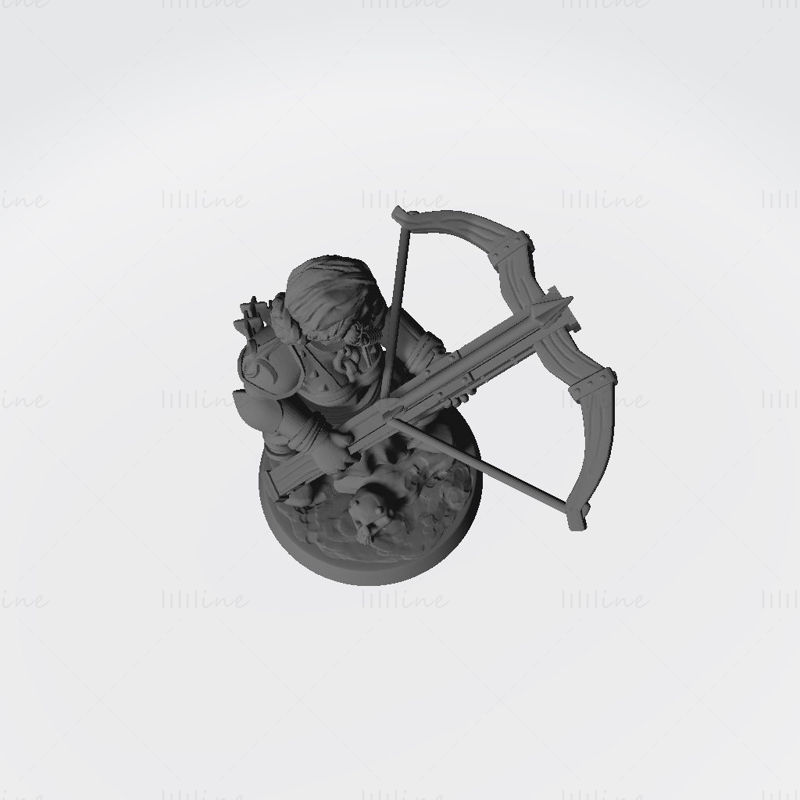 Modelo de impresión 3D del cazador de dragones HalfOrc