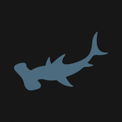 Çekiç kafalı köpek balığı vektör simgesi logosu