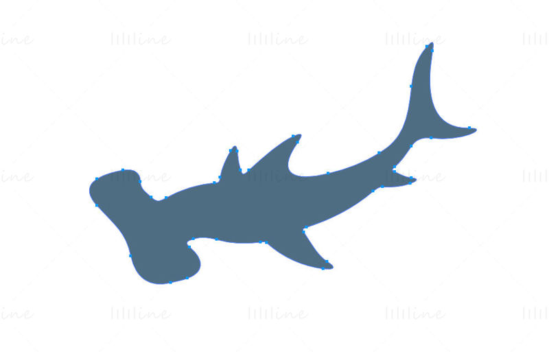 Hammerhead shark vector icon logo