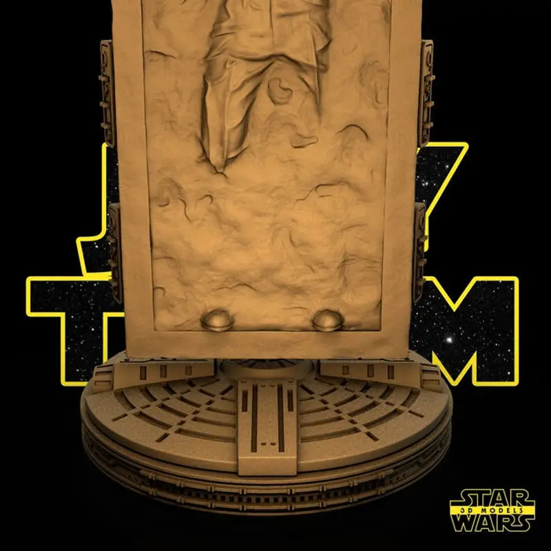 Han Solo na karbonitovém 3D tisku modelu STL