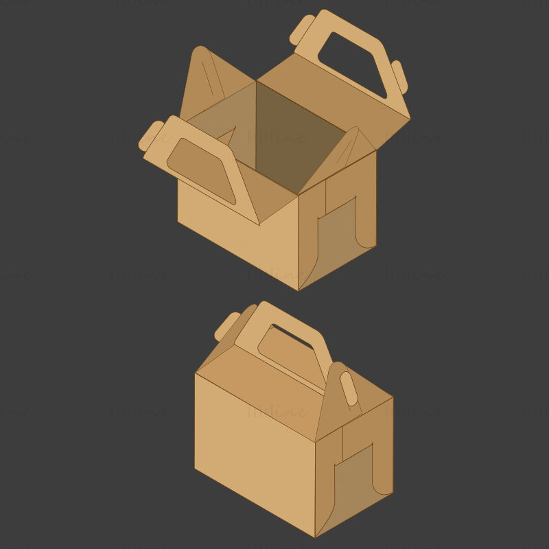 Hand-held packaging box dieline pattern vector eps