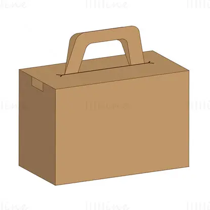 Handle packaging box dieline vector