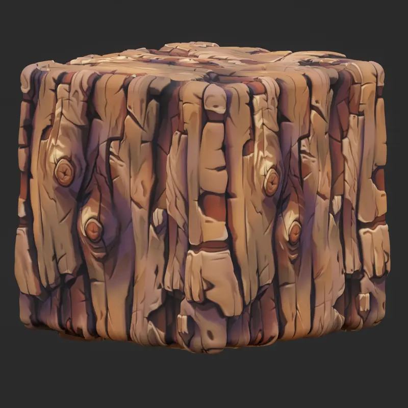 Handpainted Bark Seamless Texture Ready for Game