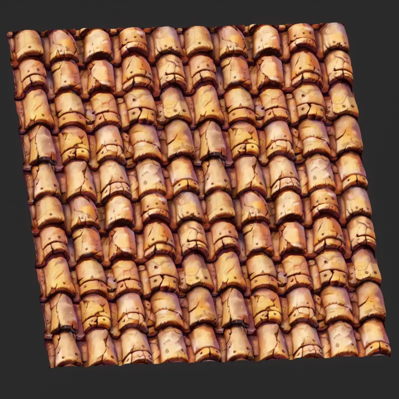 Handpainted Roof Tiles Seamless Texture