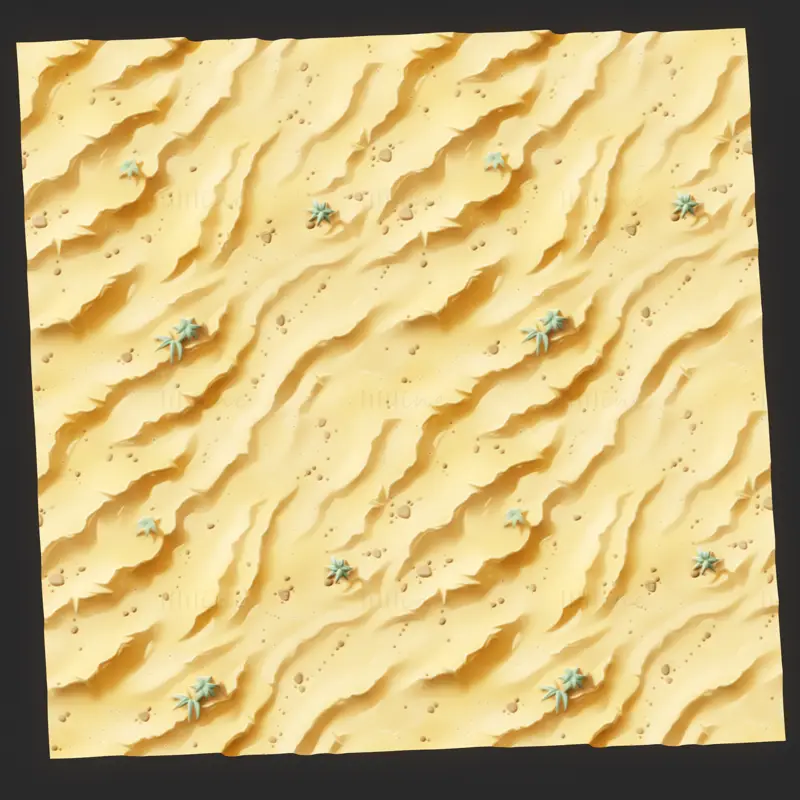 Handpainted Sand with Plants Seamless Texture