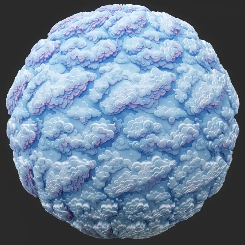 Handpainted Stylized Clouds Seamless Texture