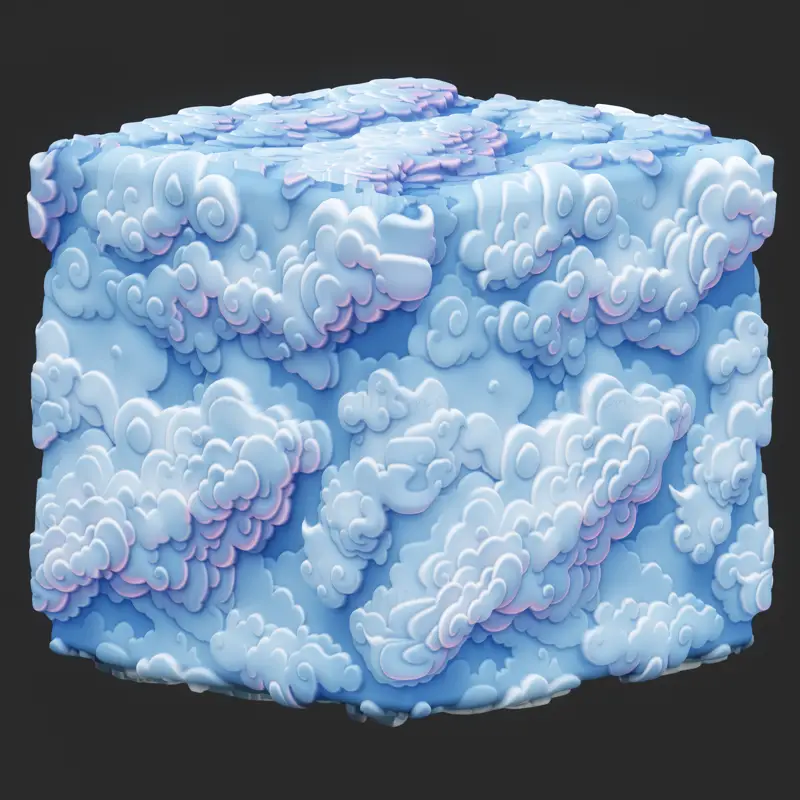 Handpainted Stylized Clouds Seamless Texture