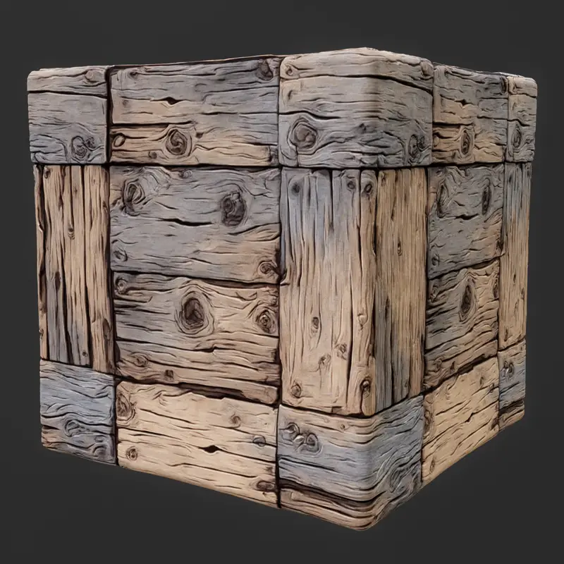 Handpainted Stylized Wood Seamless Texture