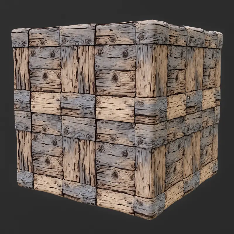 Handpainted Stylized Wood Seamless Texture