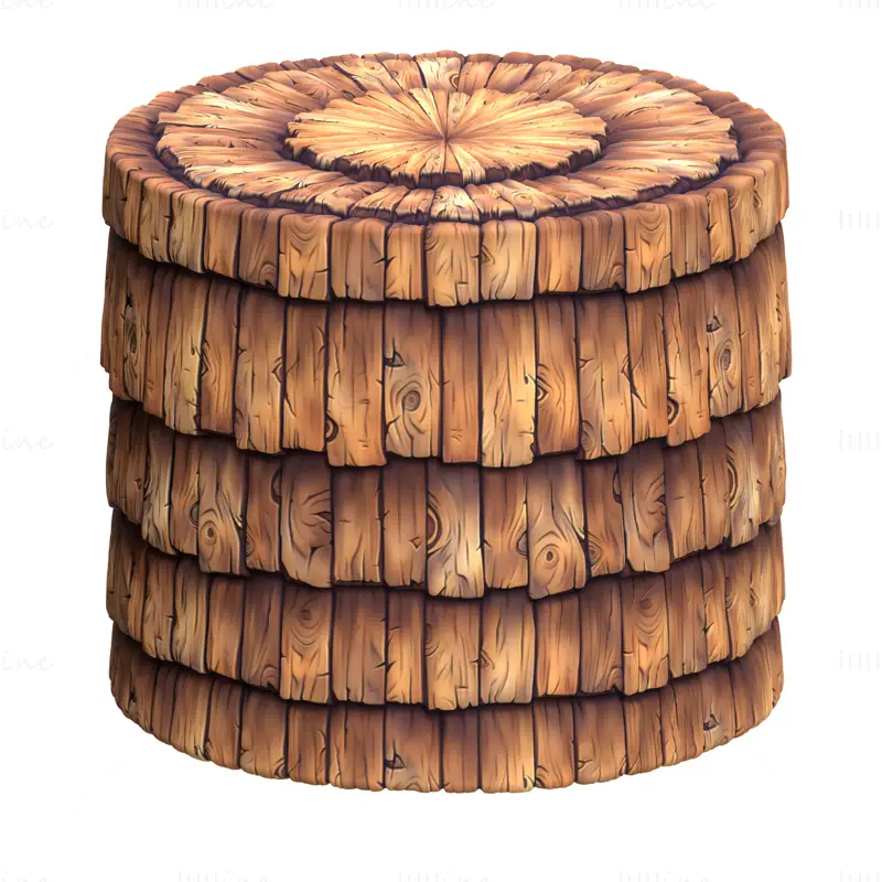 Handpainted Wooden Roof Seamless Texture