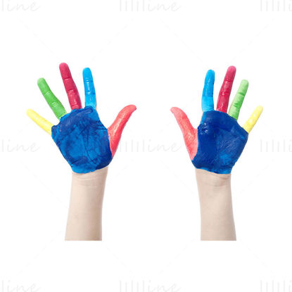 Hands with color pigment png
