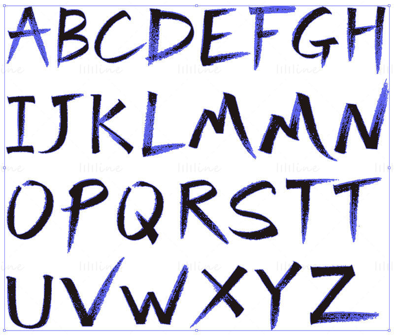 Handwritten letters vector png