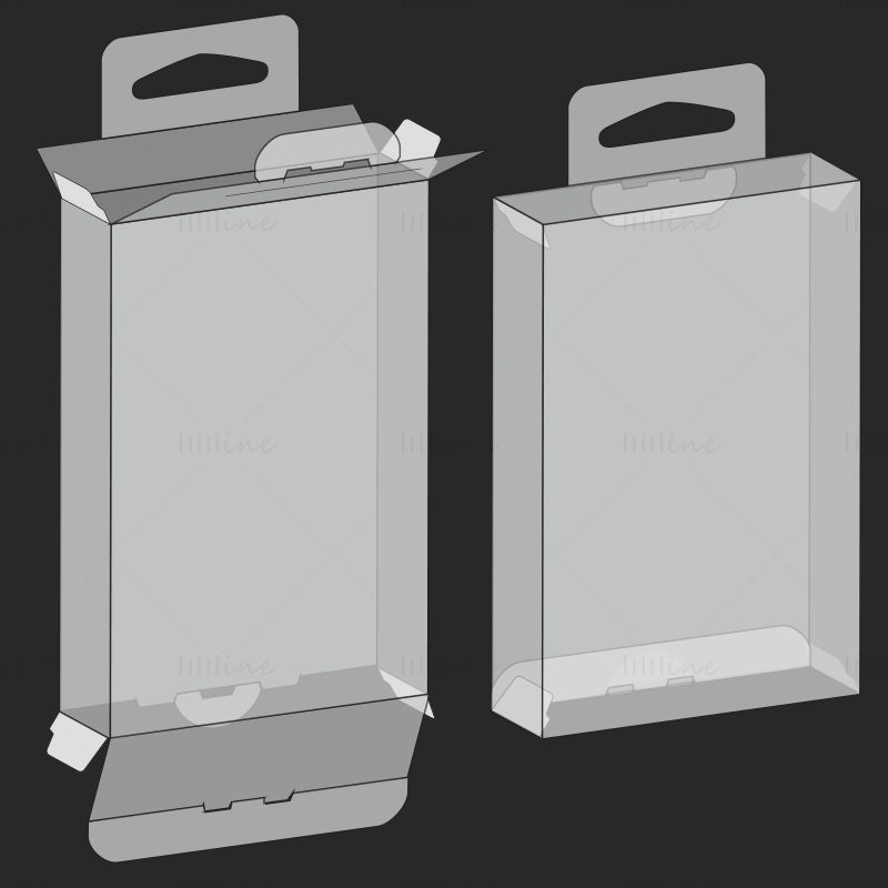 Hängebox-Verpackungsstanze EPS-Vektor