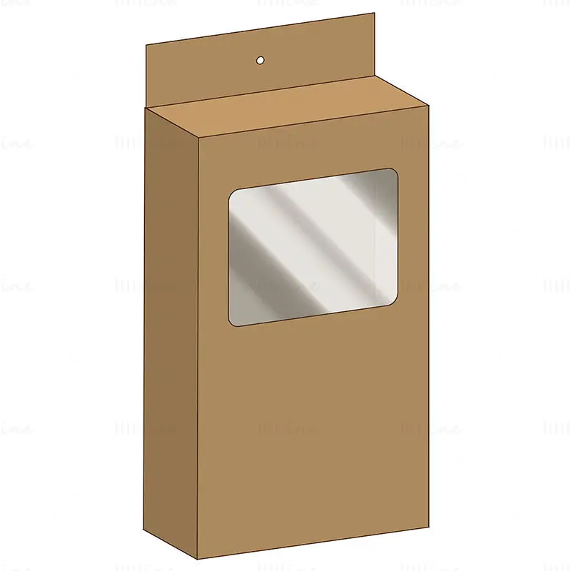 Hanging product packaging box dieline vector