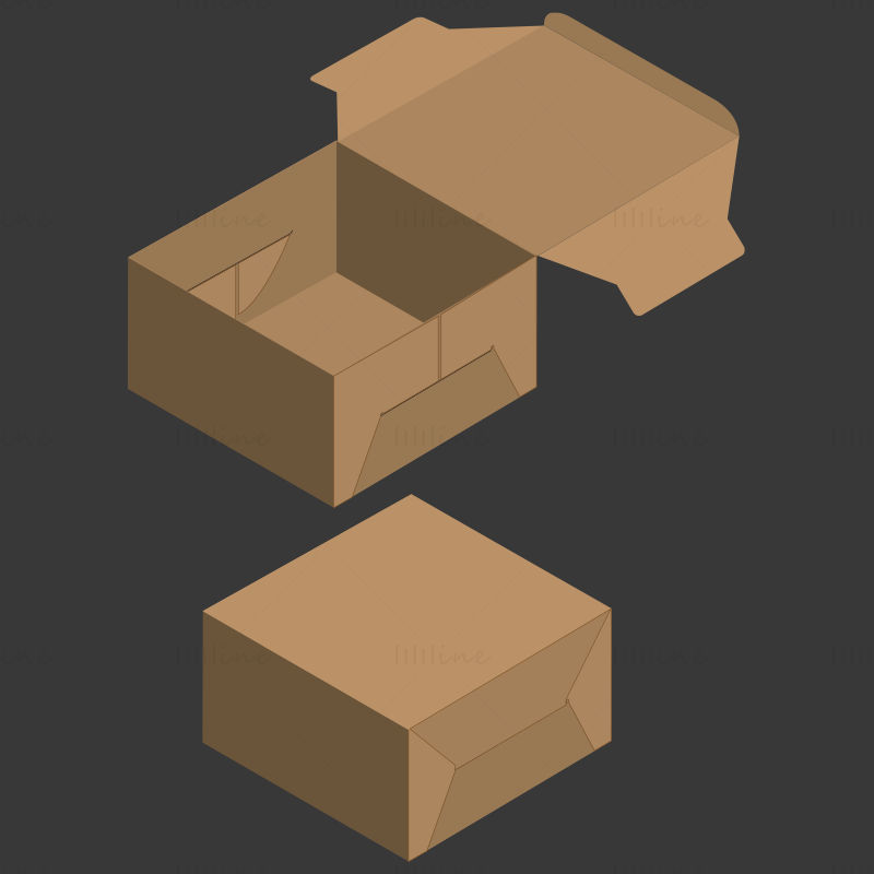 Kemény papír doboz csomagolás Dieline minta vektor