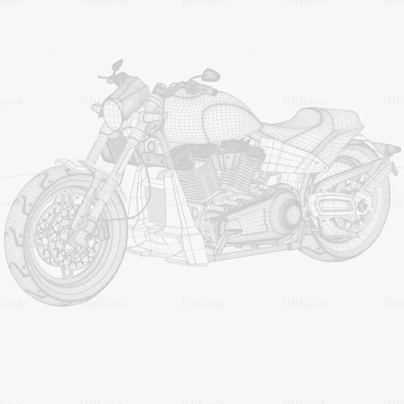 Vélo Harley Davidson modèle 3D