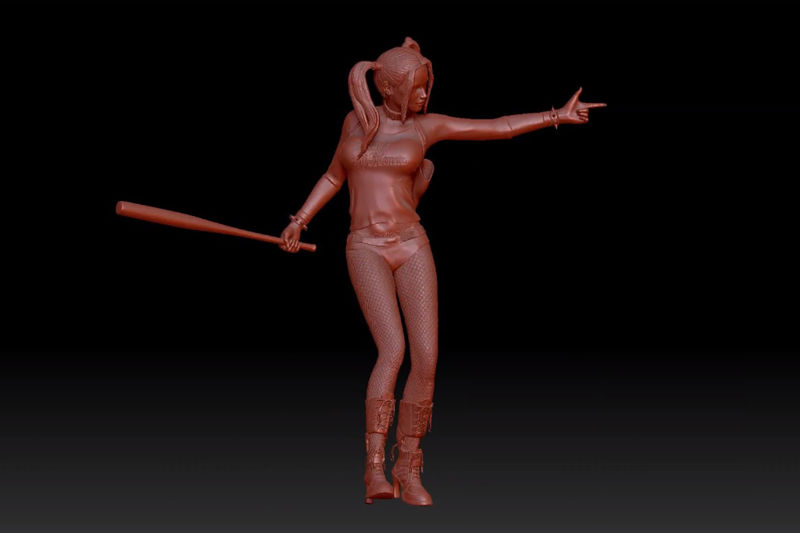 Harley Quinn 3D Model Ready to Print OBJ