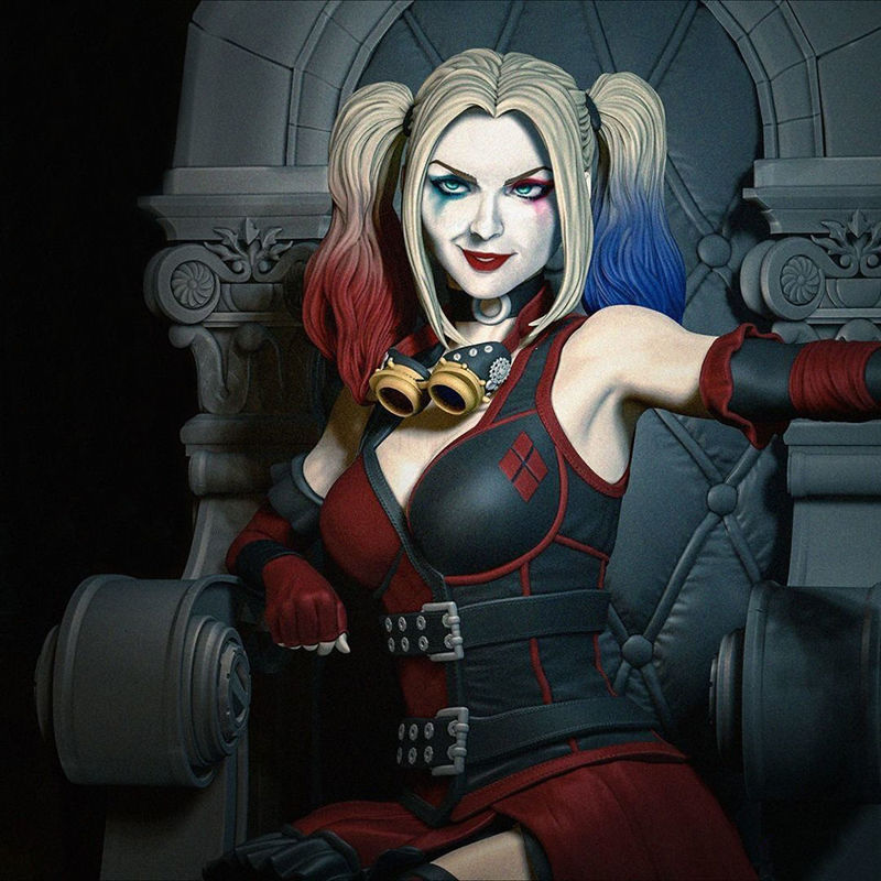 Harley Quinn on Throne 3D Printing Model STL