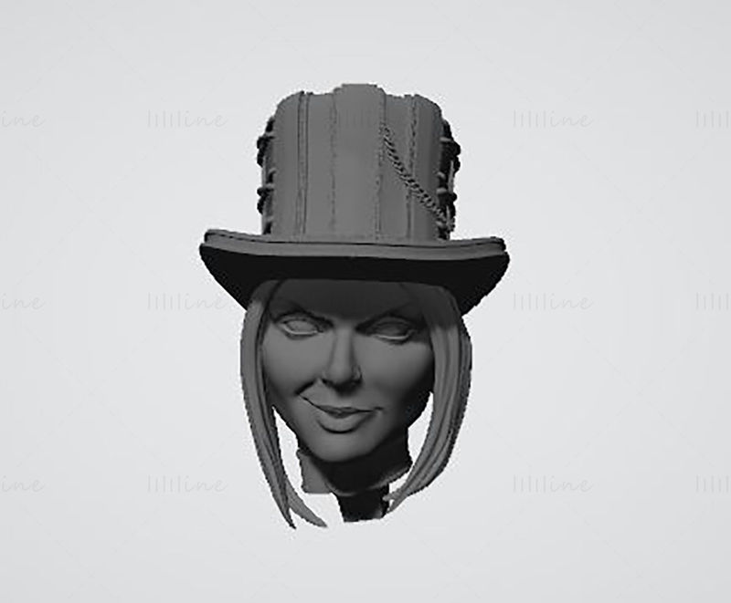 王座上的小丑女 3D 打印模型 STL
