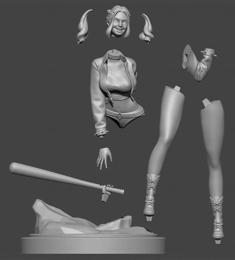 Harley Quinn STL modelo de impressão 3D