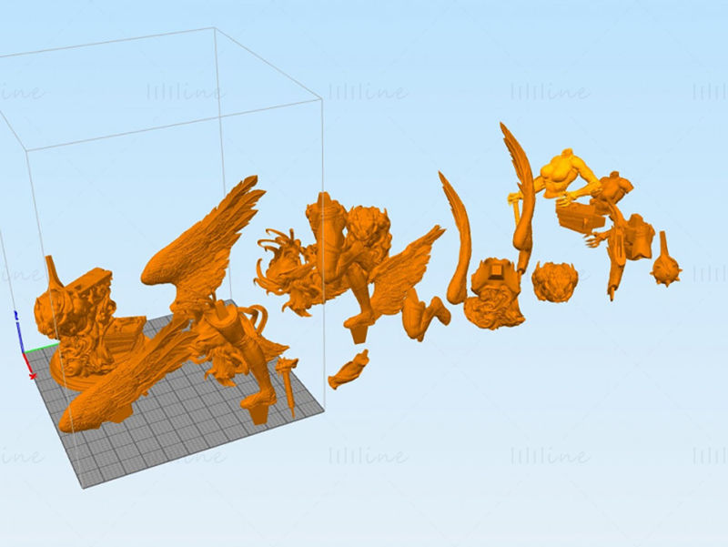Hawkgirl Sculpture 3D-model klaar om STL af te drukken