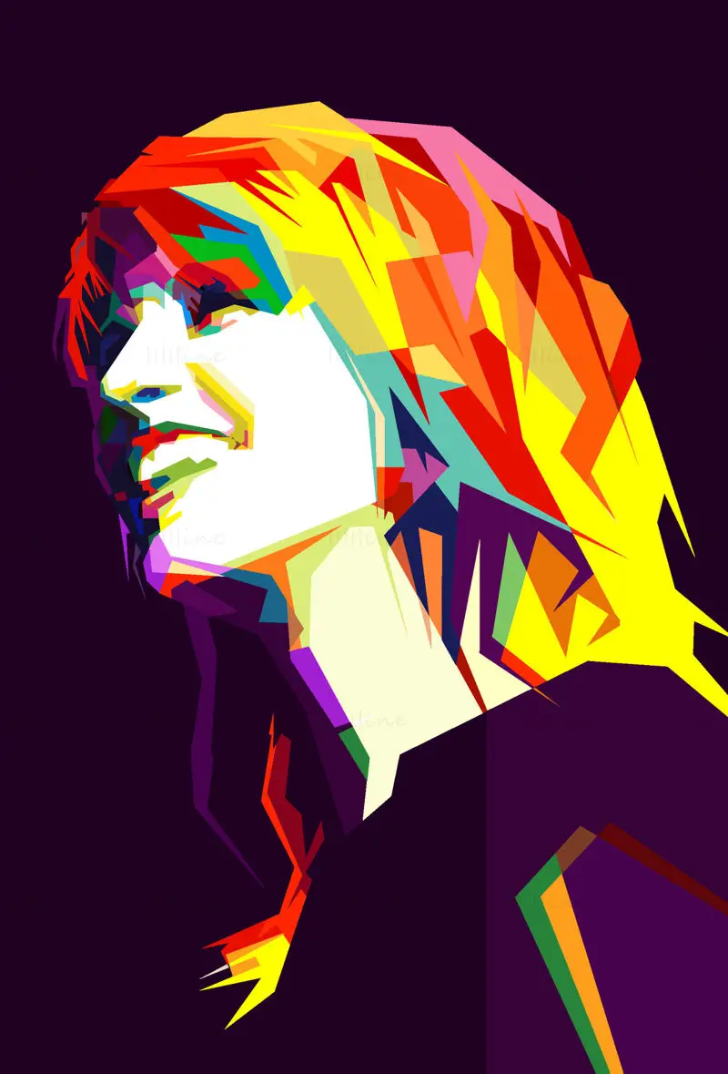 Hayley Williams Paramore Rockband Pop Art WPAP Vektor