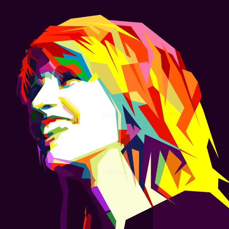 Arte pop de la banda de rock Paramore de Hayley Williams en formato WPAP