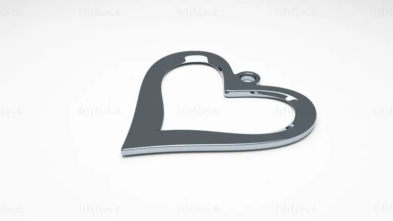 مدل سه بعدی جواهرات آویز قلب