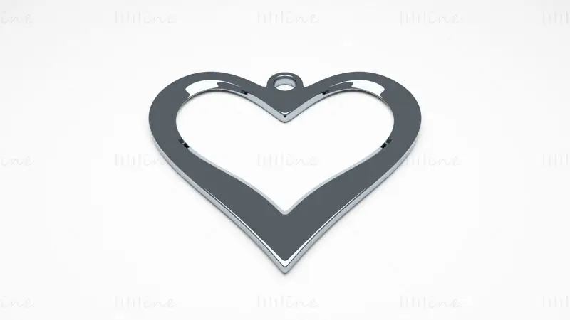 مدل سه بعدی جواهرات آویز قلب