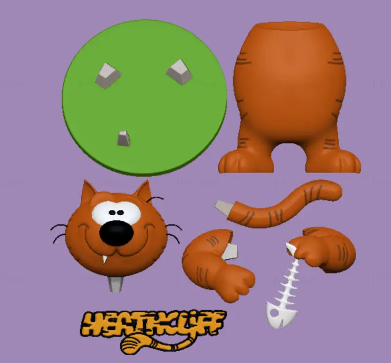 فایل STL مدل چاپ سه بعدی گربه Heathcliff