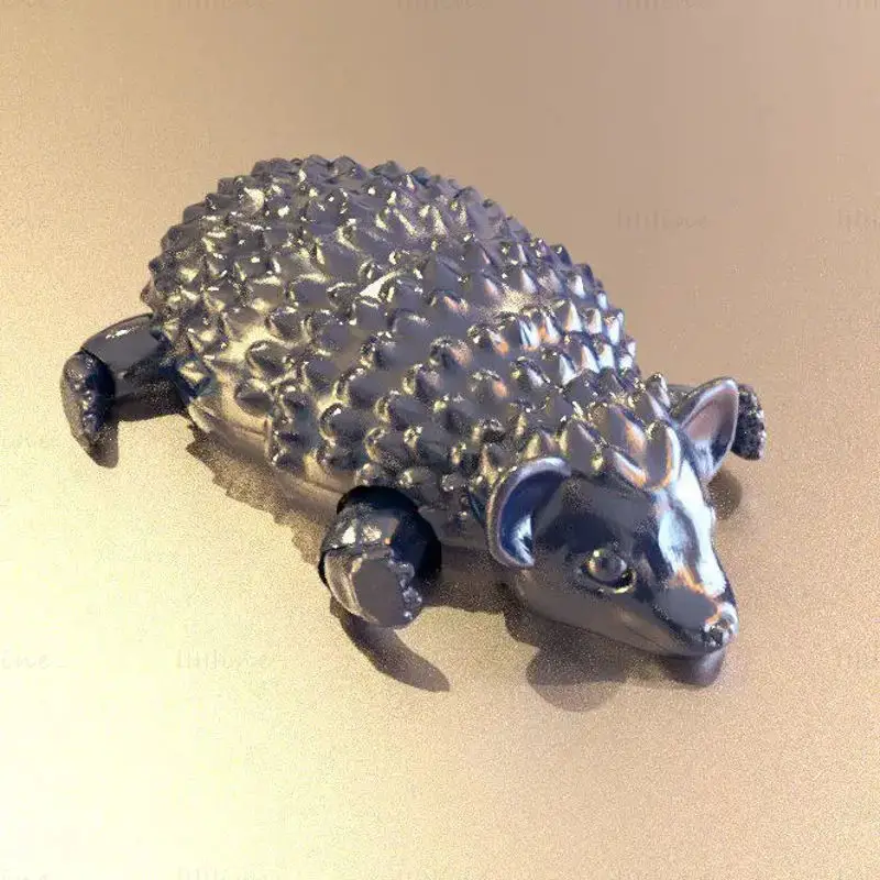 Hedgehog  FLEXI articulated 3d printing model STL file