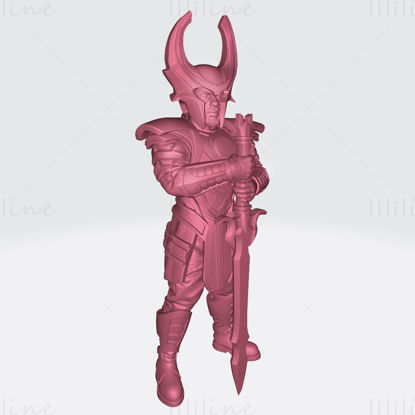 Heimdall-standbeeld 3D-model klaar om STL OBJ FBX af te drukken