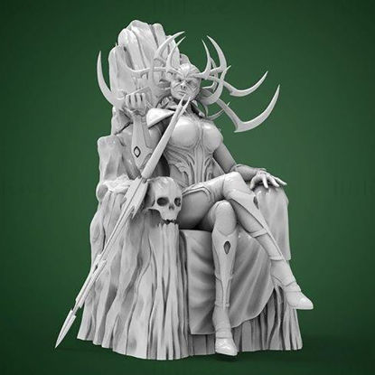 Hela on Throne 3D модел, готов за печат STL