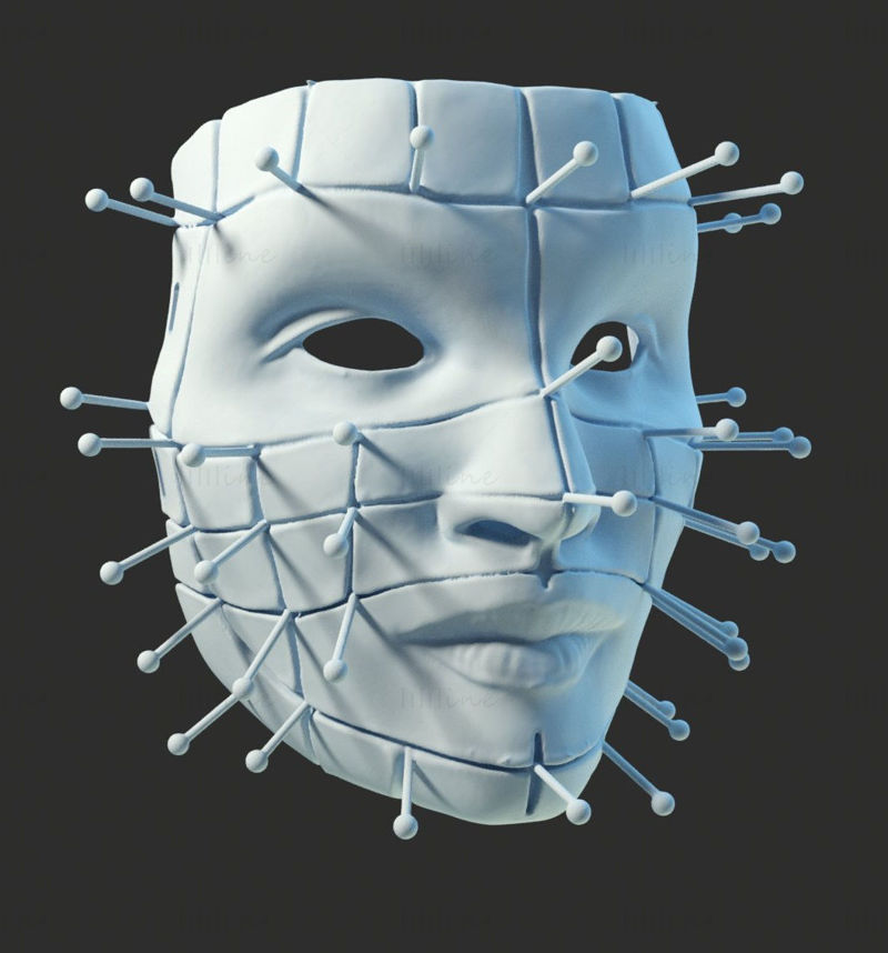3д модель маски Hellraiser Pinhead 2022 для печати