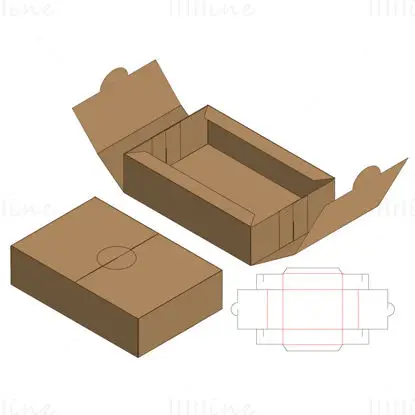 High end gift box dieline vector