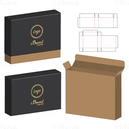 High end product packaging dieline vector