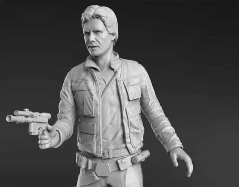 Kiváló minőségű Han Solo 3D modell STL nyomtatásra készen