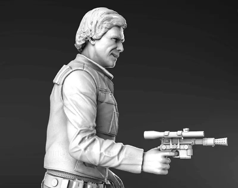 Kiváló minőségű Han Solo 3D modell STL nyomtatásra készen