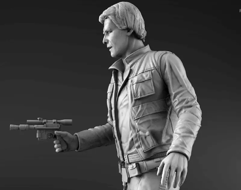 Kiváló minőségű Han Solo 3D modell STL nyomtatásra készen