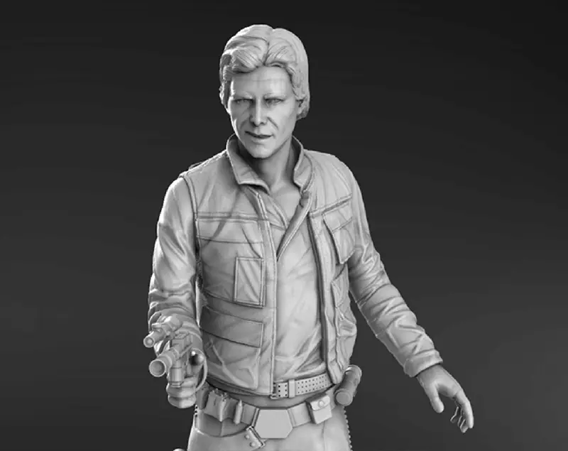 Kiváló minőségű Han Solo 3D modell STL nyomtatásra készen