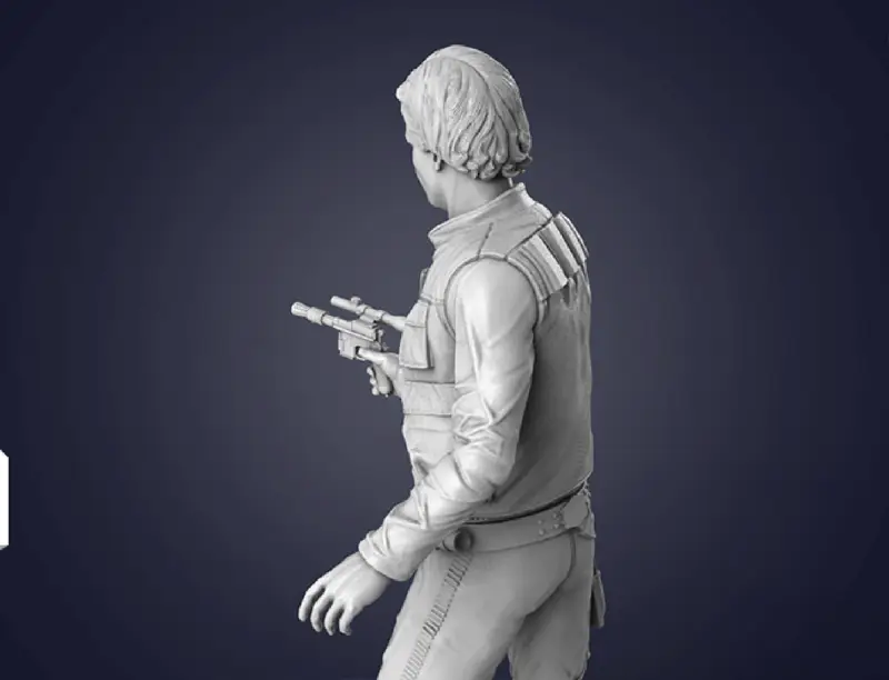 Kiváló minőségű Han Solo 3D modell STL nyomtatásra készen