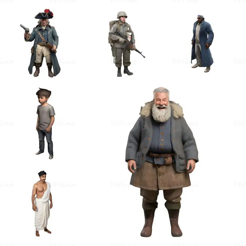 Historical Figures 3D Print Model Character Collection