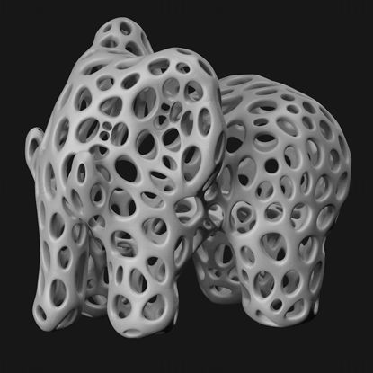 نموذج الطباعة 3D زخرفة الفيل جوفاء