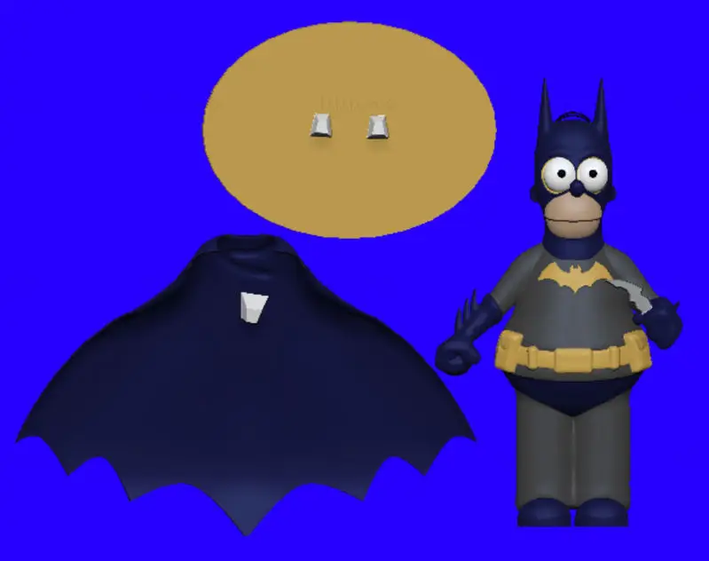 Homero Simpson Batman Modelo de impresión 3D STL