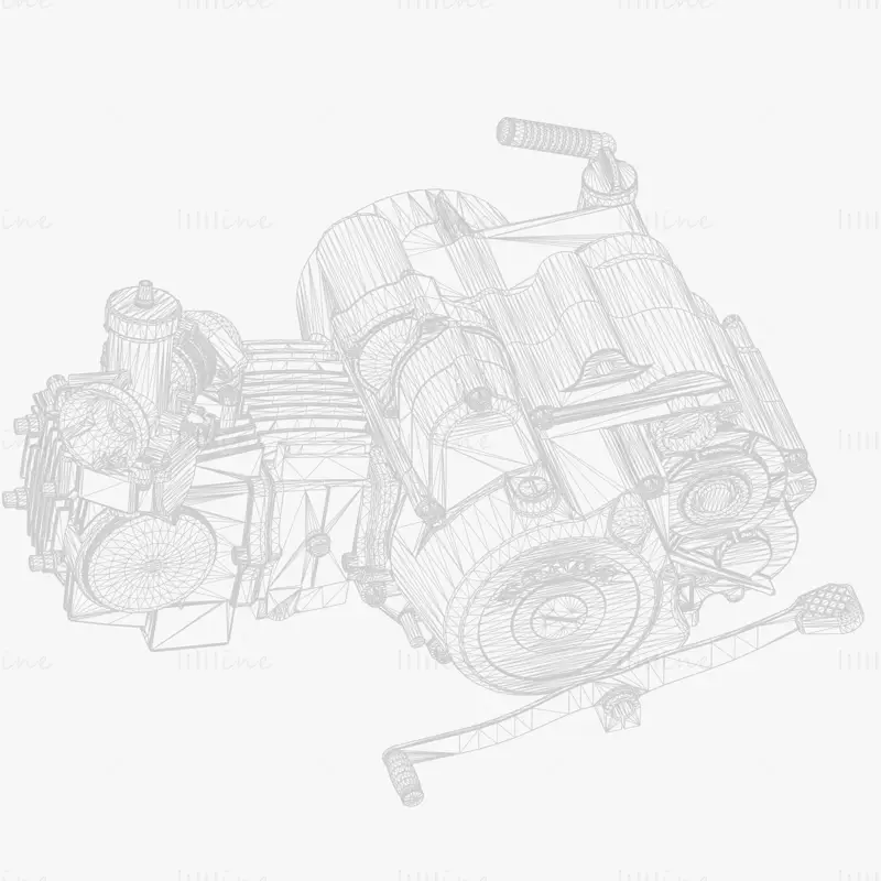 3D model motoru Honda řady C