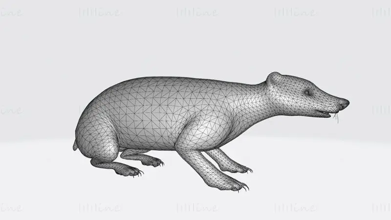 Scultura animale di tasso del miele, modello di stampa 3D